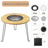 Round Wood Grain Multifunctional Tea Stove BBQ Grill Table