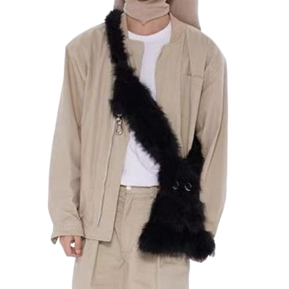 

Plush Cat Rabbit Bag Fluffy Scarf Crossbody Bag INS Y2k Shoulder Bag Men Women Style A