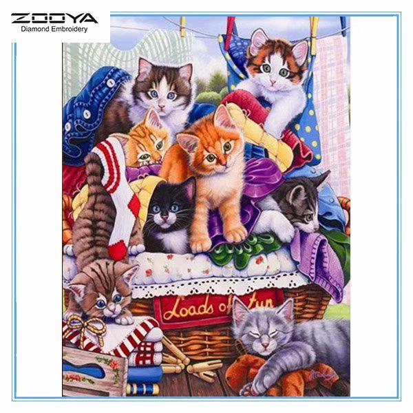 

ZOOYA DIY 3D Алмазная вышивка крестиком домашний декор кошка