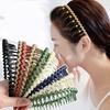 Women Simple Colorful Matte Toothed Hairbands Broken Hair Finishing Headband Outdoor Hair Hoop Headwear  Hair Accessories