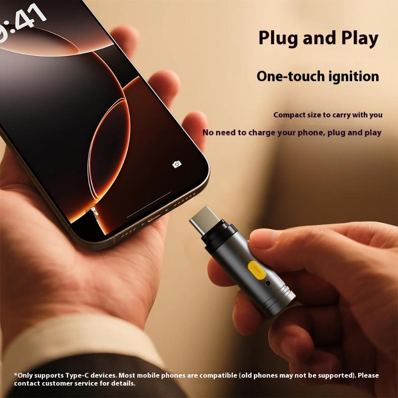 Mini Rechargeable Portable Wireless Ignition Press/Blow To Light Type-C Charging Compact Metal Design Mini