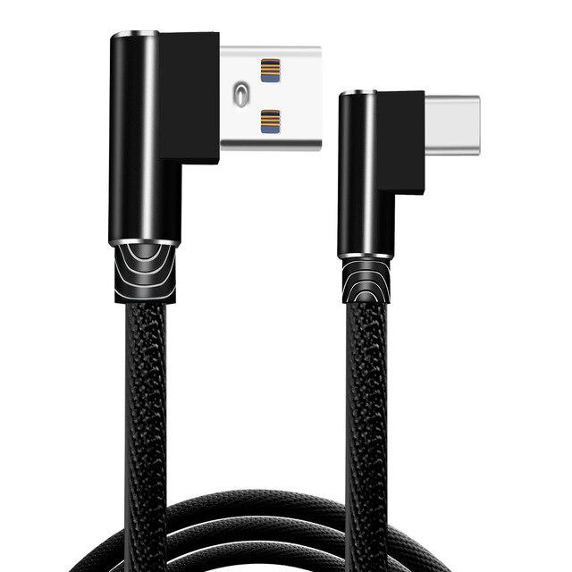3a Usb Type C 90 Degree Usb C Cable For Xiaomi Mi 9t Redmi note9S 10PRO Oneplus OPPO Samsung Galaxy S22 S21 S20 NOTE20 Usb-c Fast Charging Data Cable