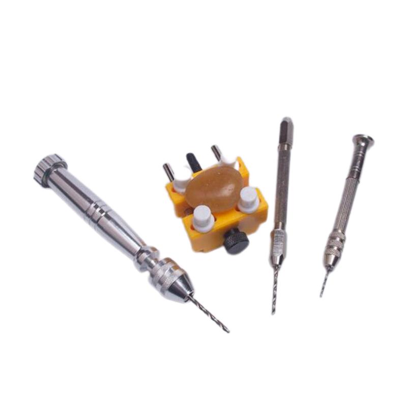 Hand Drill Keyless Chuck Fixed Seat Twist Drill Resin Jewelry Drilling Tools