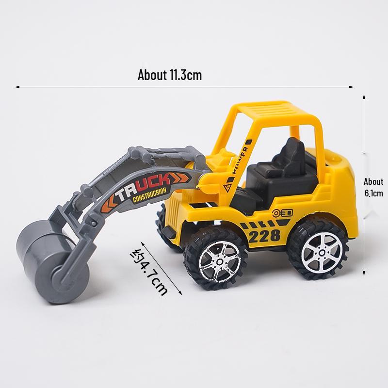 Construction Vehicle Cake Toppers: Excavator, Bulldozer, Roadblock Inserts, Figurines for Boys' Birthday