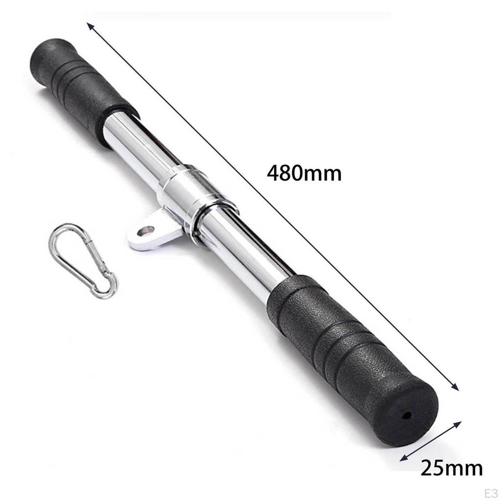 LAT Pull Down Bar Cable Machine Attachment Fitness Straight with Rubber Handle for Home and
