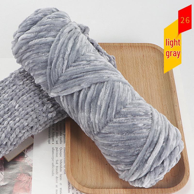 Chenille Gold Velvet Chunky Yarn Kit for Hats, Scarves, Sweaters, Dolls, and DIY Knitting