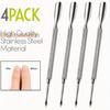 Stainless Steel Cuticle Pusher Set, Dual-Ended, Sharp Edged, Spoon-Shaped, Low Allergy, Nail Care Tools for Manicure and Pedicure