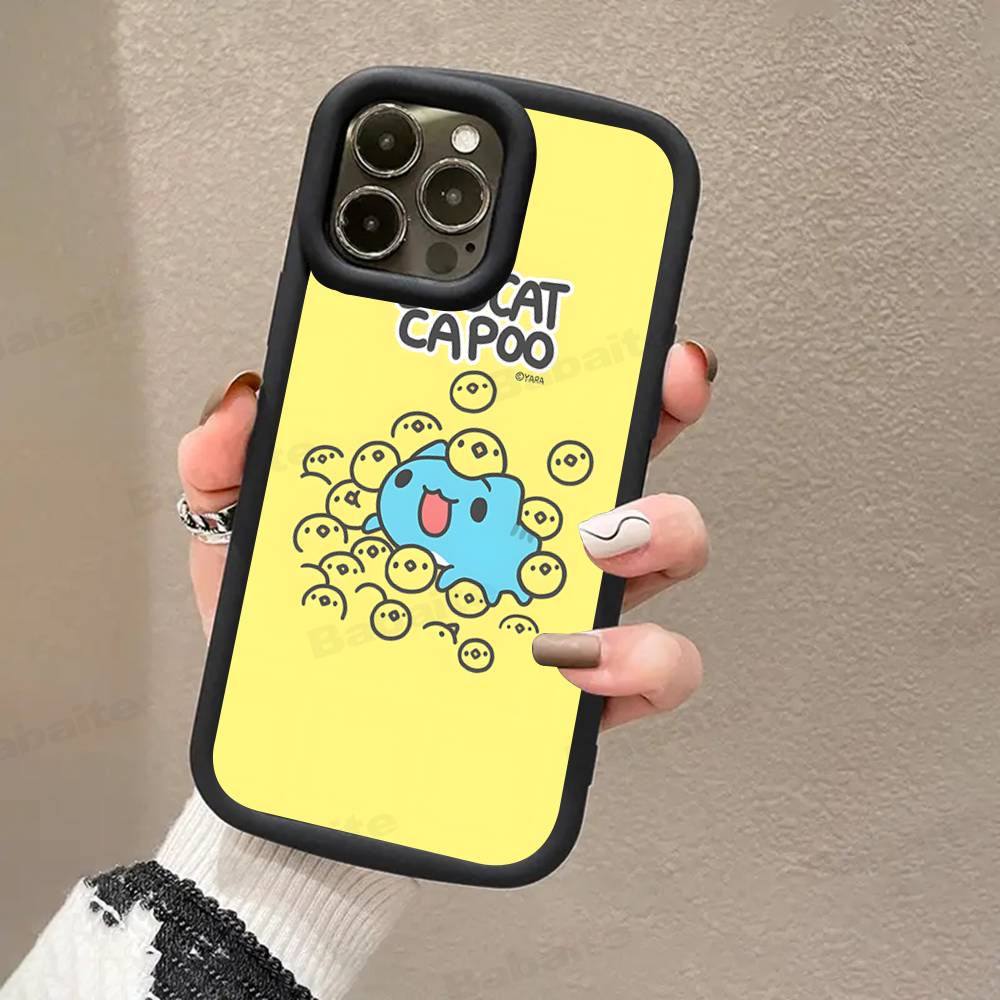 Bugcat Capoo Cute Phone Case For iPhone 16 15 14 Plus 13 12 11 17 Pro Max Pro Soft Cover