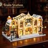 City Large-Scale Building Street Scene Series With Lights Building Blocks Set, Desktop Ornament, Toy Decoration, Birthday Gift