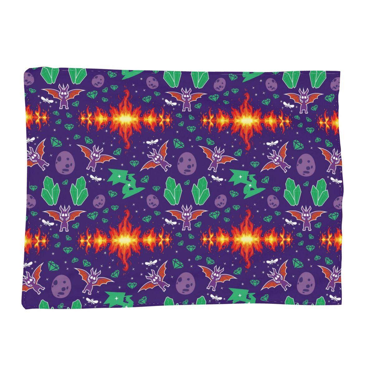 Flame Spyro Pattern Blanket Soft Warm Flannel Throw Blanket Plush for Bed Living room Picnic Travel Home Couch Size: 75*100cm, Weight: 230 GSM