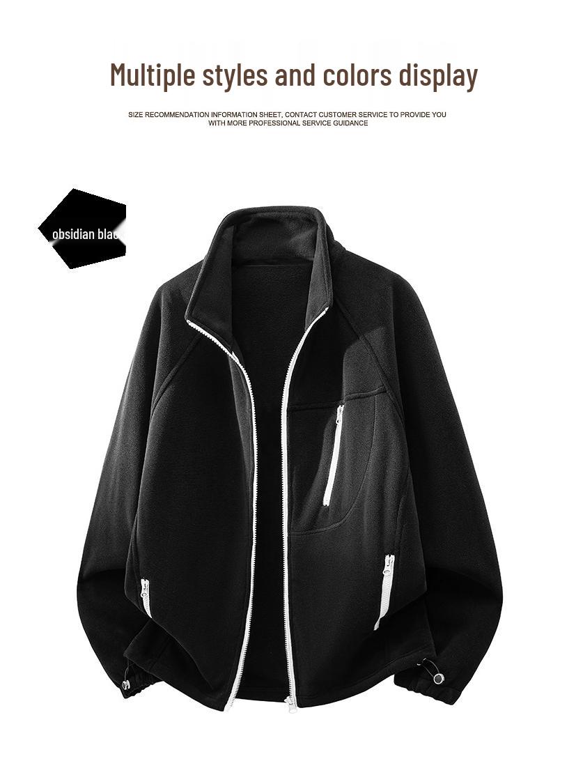 

Cozy Couple s Hoodie: Autumn/Winter Sporty Fleece Jacket with Patchwork XXXL