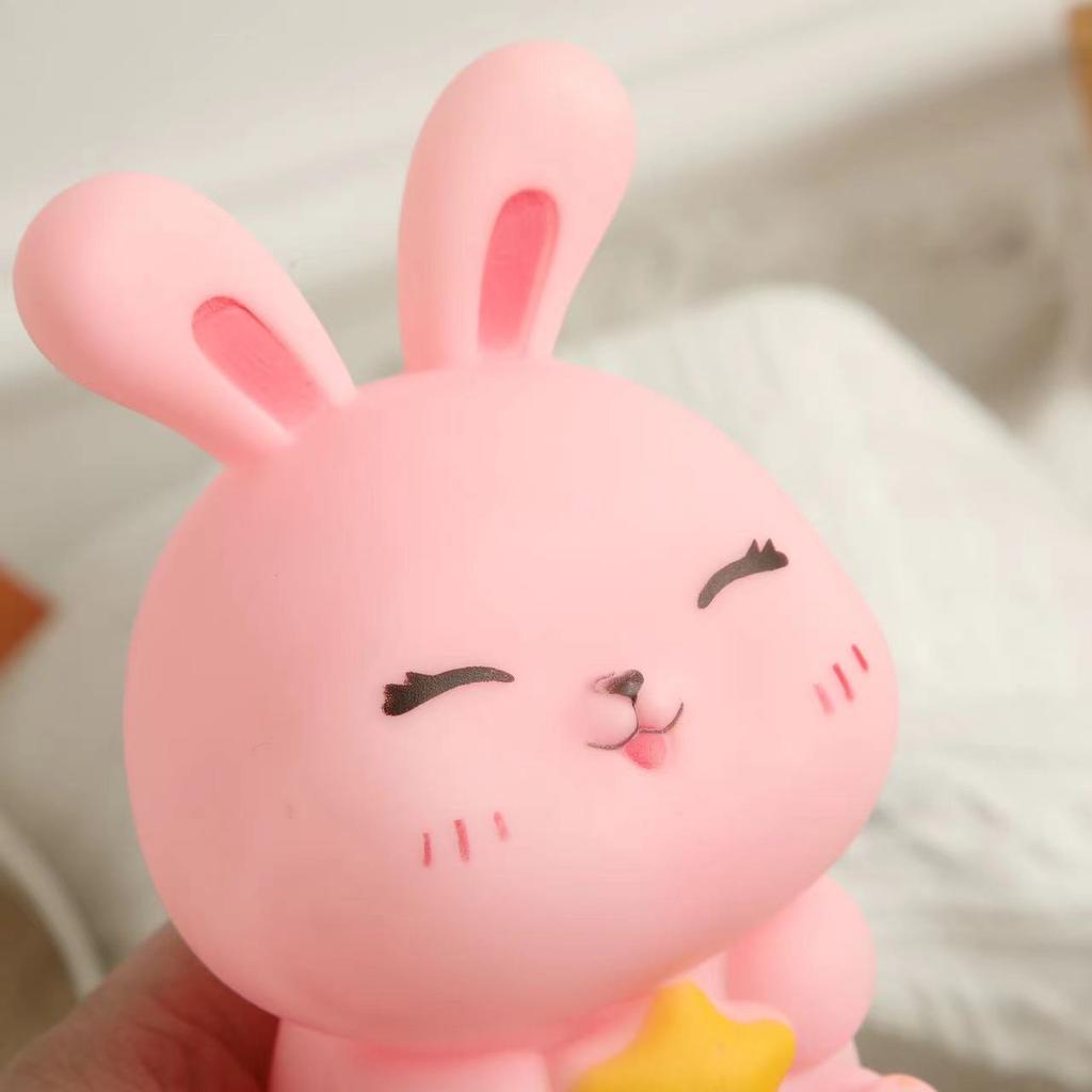 LED Night Light Silicone Rabbit Lamp Gift for Kid Baby Table Animal Lights Home Decor