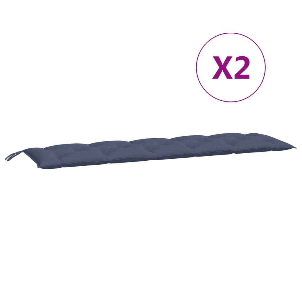 Garden Bench Cushions 2 Pcs Navy Blue 180 X 50 X 7 Cm Oxford Fabric