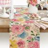 1 Linen Table Runner Digital Printing Bohemian Style Festive Table Flag for Kitchen Home Room Ornament, Holiday & Daily Gift