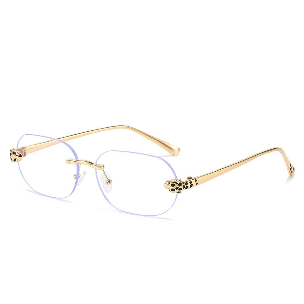 New Stylish Rimless Sunglasses For Men And Women Small Irregular Lenses Metal Frameless Black Lens Sun Glasses Uv400