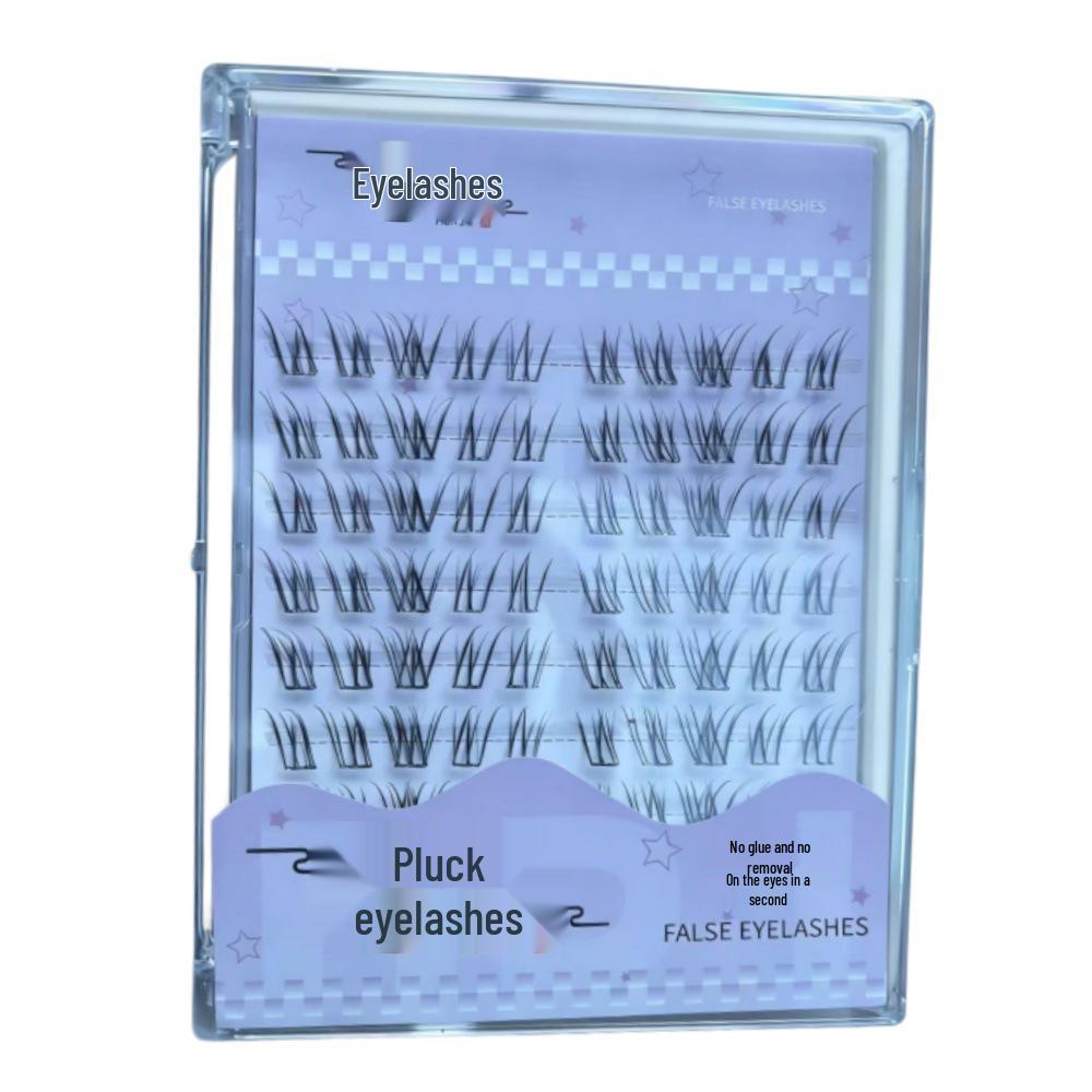 Diren Jia Lan Ren Natural-Look Self-Adhesive False Eyelashes: Glue-Free, Thin Stem, Segmented