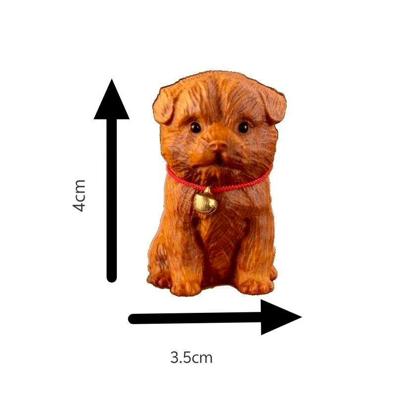 Träsnideri Valp Handhållen Bit Träsnideri Zodiak Sött Djur Pastoral Hund Välmående Rikedom Kulturella Ornament