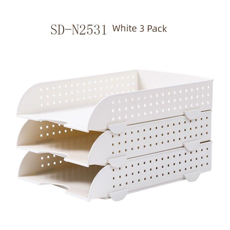 Creative Multi-Layer Desktop File Box Materials File Shelf Office Three Layer File Tray File Folder Storage Box