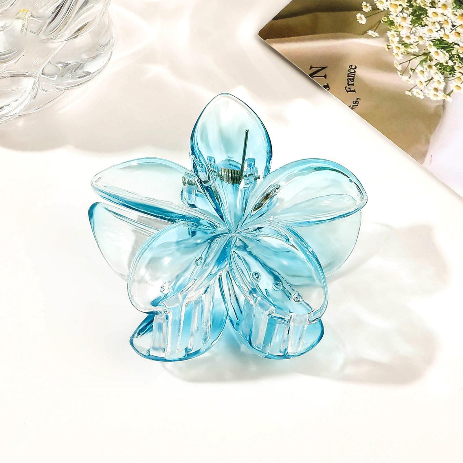 

Заколка для волос Plumeria, большая высококачественная заколка для волос с градиентным цветком, 1 шт. One Size синий