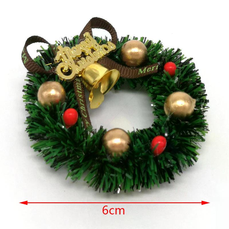 1Pc 6Cm Miniature Wreath Doll House Christmas Tree Wall Baking Decoration Dollhouse Access Children Toy Gift Kid Navidad