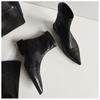 New Style Shoes: Versatile Boots, Pointed-toe Ankle Boots, Pointed-toe Chunk-heeled Ankle Boots, Women's Shoes