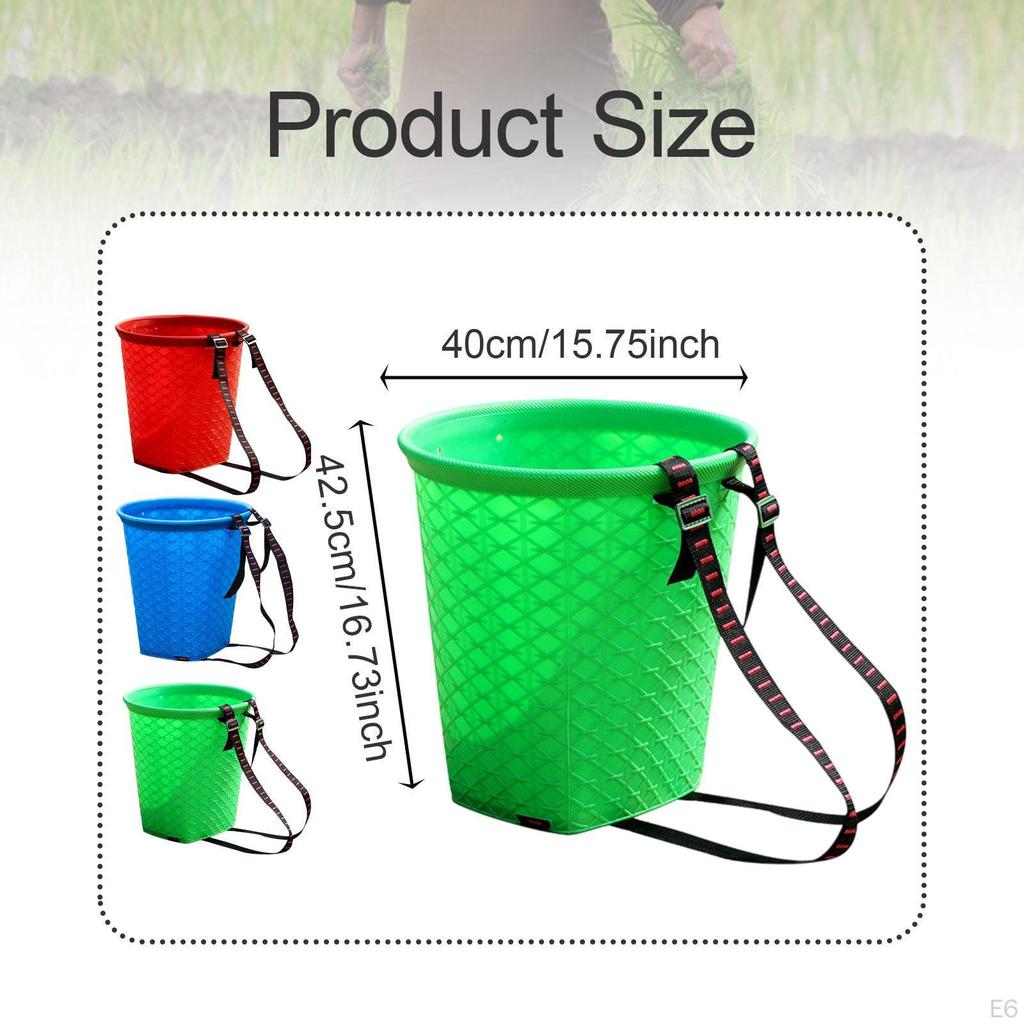 Back Basket Fruit Easy To Clean Multifunctional Water Bucket with Adjustable Straps for