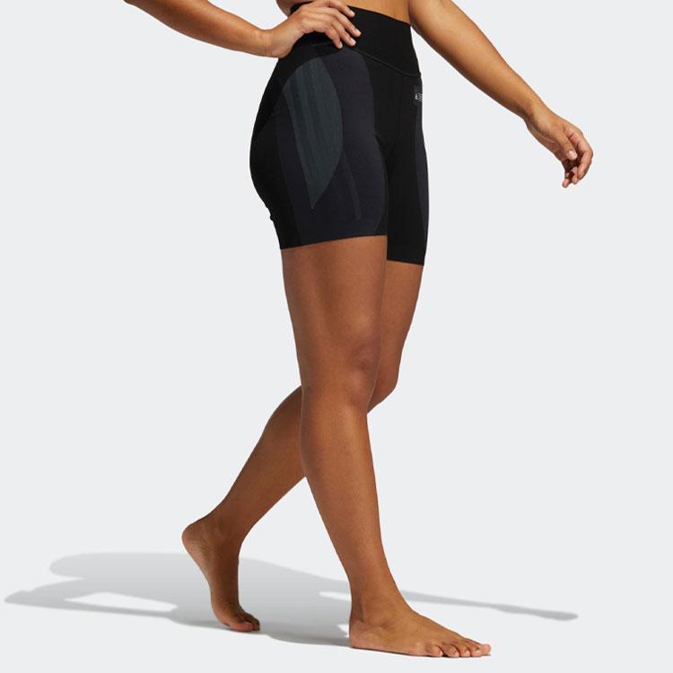 Adidas Spliced Logo Slim Fit Sports Cycling Fitness Shorts Women Shorts Black GL8519