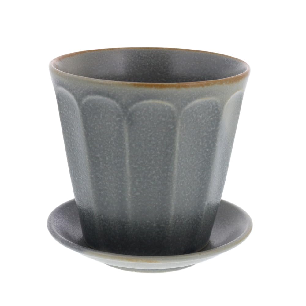 

EAST table 3 Plant Pot and Saucer Botanica Mino Made in Japan No. Set, Gray, Pot, Ware, SET-377-03, серый