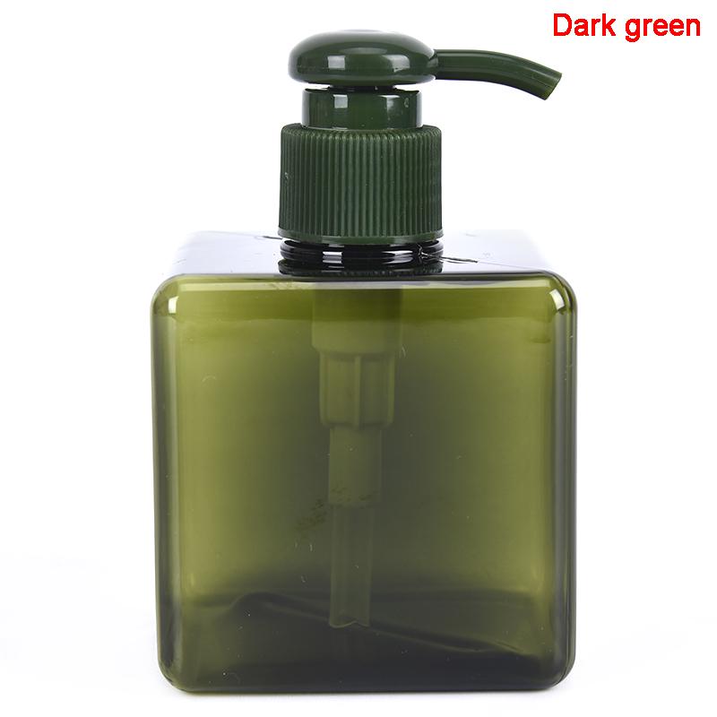 

250 мл бутылка лосьона квадратная пустая пластиковая бутылка шампунь мытье лица бутылка темно-зеленого