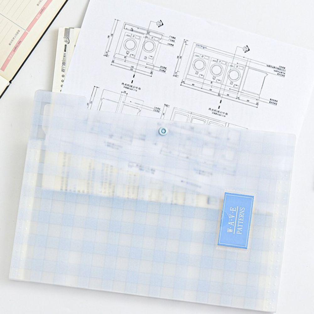 Letter A4 Paper 5 Pockets Expanding File Folder Pockets Accordion Document Organizer Grid Pattern for Office School Storage