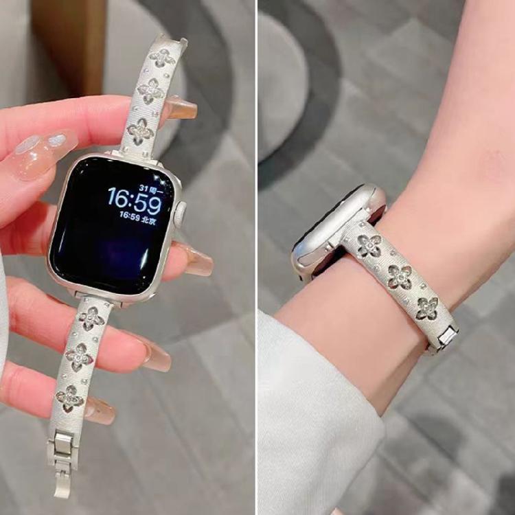 Quick Change Metal Watch Straps with Crystal Detailing for 38/40/41/42/44/45/49mm Multiple Device Size