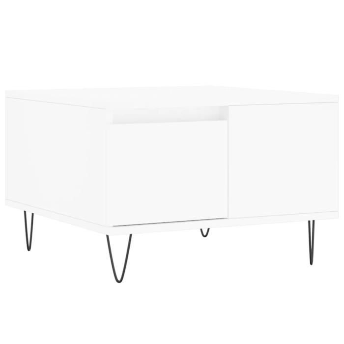 VidaXL Table basse blanc 55x55x36,5 cm bois d'ingénierie 830756
