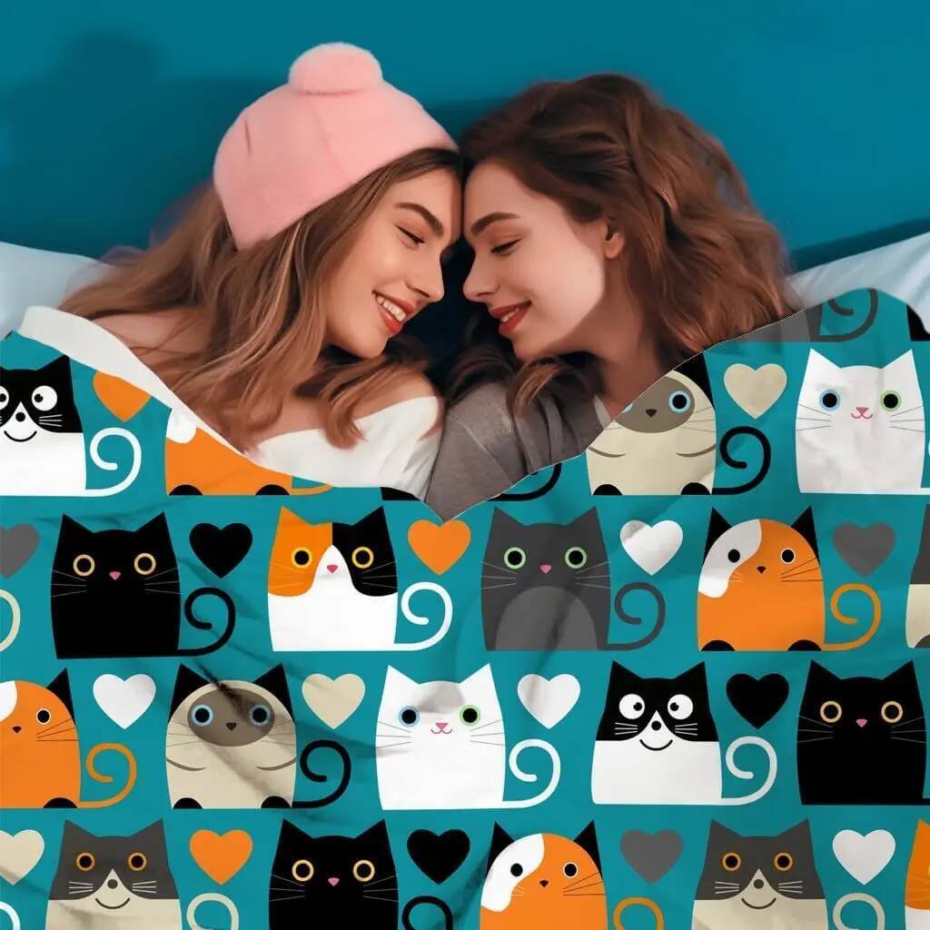 soft and comfortable flannel cat blanket, warm and lightweight cat blanket as a gift for cat enthusiasts
