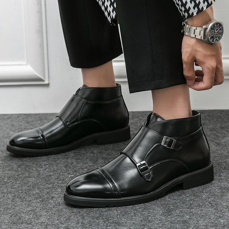 Stivali da Uomo Stivali Alti in Pelle Stile Britannico Stivali a Punta da Lavoro Eleganti Stivali Chelsea di Marca da Uomo Stivaletto Casual alla Caviglia