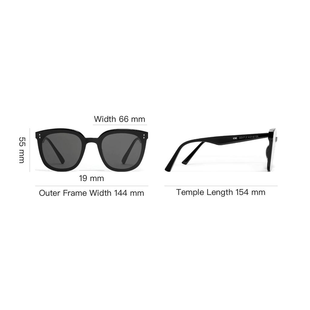 Gentle Monster Rosy.S Square Sunglasses Unisex Sunglasses Black ROSY.S