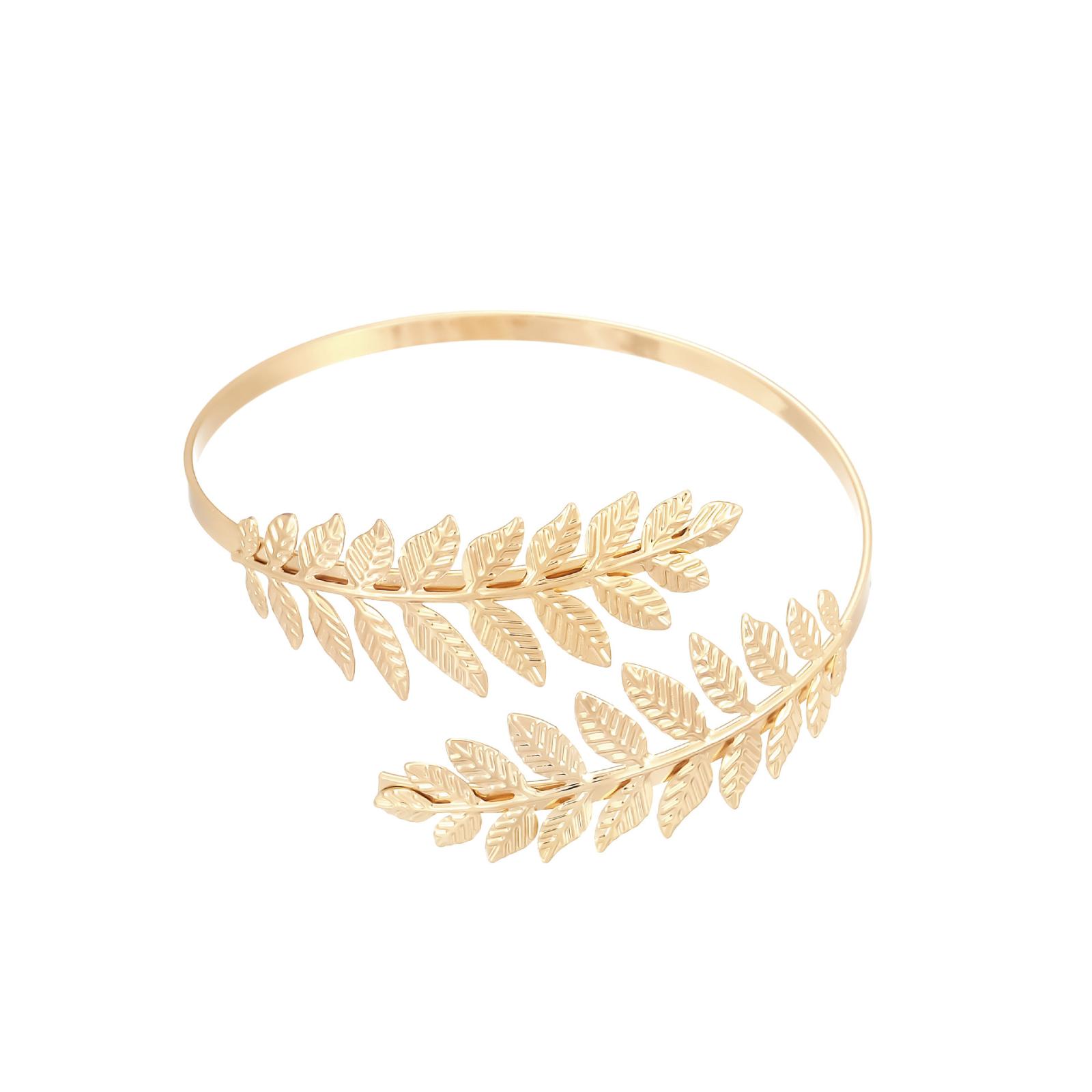 

Модный римский браслет-манжета с веткой и листом One Size