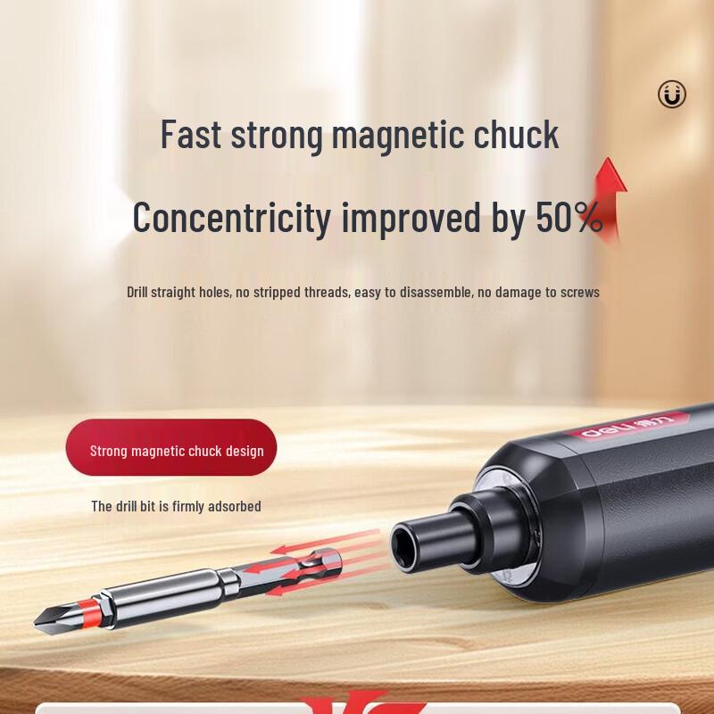 Deli Cordless Electric Screwdriver with 25 Bits CN plug (adapter included)