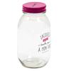 Les Trésors De Lily [A3674] - Γυάλινος κουμπαράς mason jar 'Jacques a dit' ροζ (μην αγγίζεις τα λεφτά μου) - 17x9 εκ