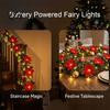 Warm White Christmas Decor Poinsettia String Lights, 200/300cm Red Green Floral Garland, Battery/USB Gift for Home Operated Indoor Outdoor Fairy Light