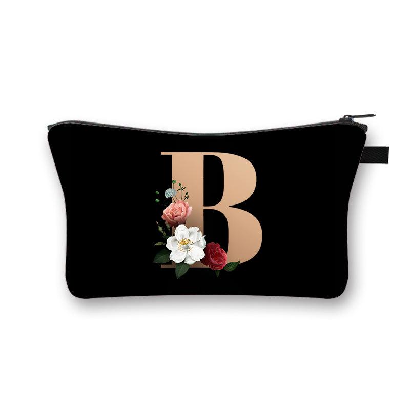 Alphabet Printed Change Bag Multifunctional Travel Storage Bag Elementary School Polyester Stationery Zipper Pencil Bag