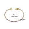 Full Diamond Stainless Steel Zircon Bracelet Women'S Fashion High-End Sense H-Shaped Buckle Plated 18K Gold Titanium Steel Bracelet