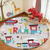Tapete de moda infantil Tapete de flanela Tapete com padrão animal para brincadeira de bebê Tapete redondo no quarto das crianças Tapete Tapis