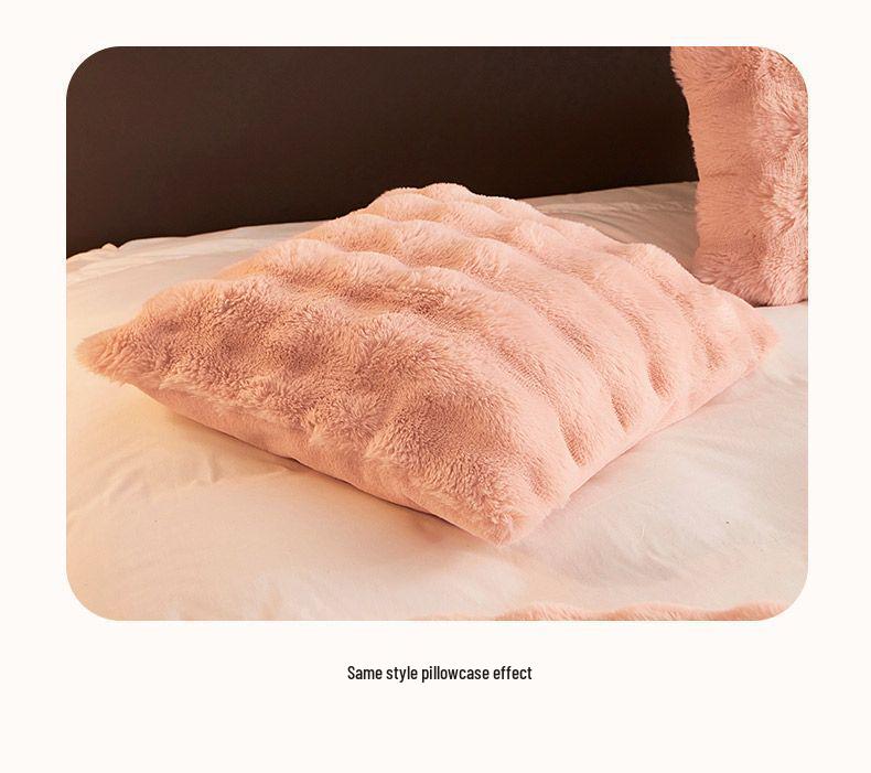 G5Z Thickened Warm Faux Fur Rabbit Fleece Blanket, Anti-Static Milk Velvet Throw for Sofa or Nap
