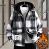 Trendy Winter Plaid Wool Coat for Boys (Ages 13-17) - Thickened, Plus Velvet