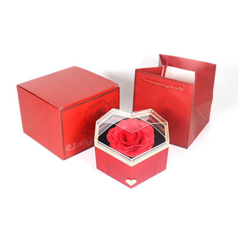 

1 шт. подарочная упаковка коробки для жены в форме сердца свадебный пластик + бумажный органайзер сумка для хранения кольцо шкатулка для украшений украшение