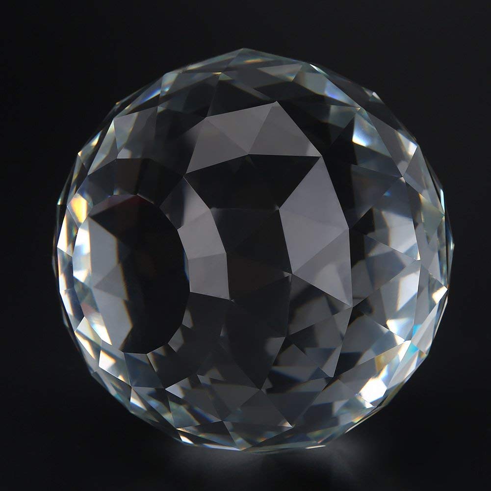 Multi-faceted Suncatcher Crystal Ball, Translucent, 80mm, for Home Decor, Crystal Glass, Perfect for Windows or Entryways