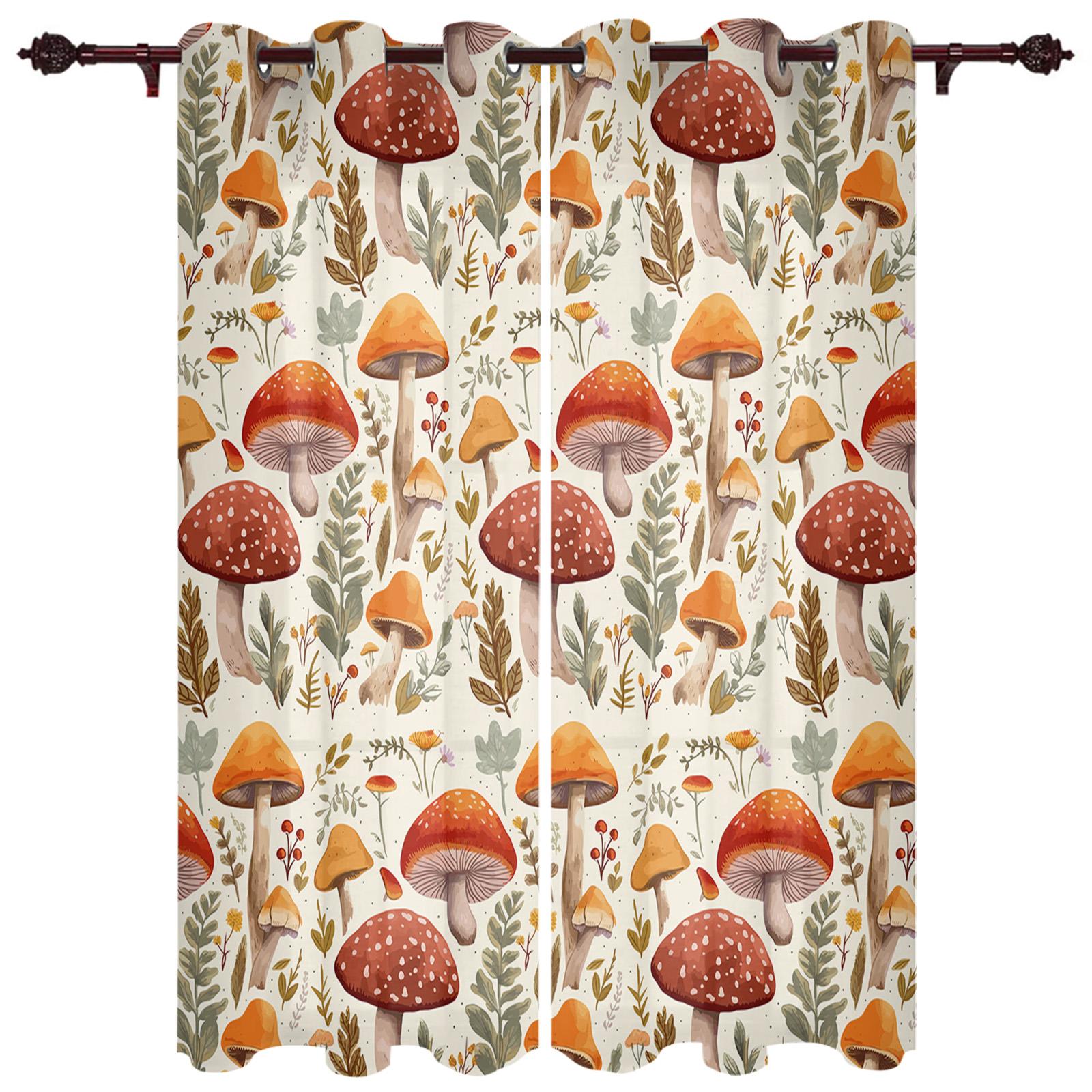 Грибное растение Винтажные современные оконные шторы для гостиной — фото 13