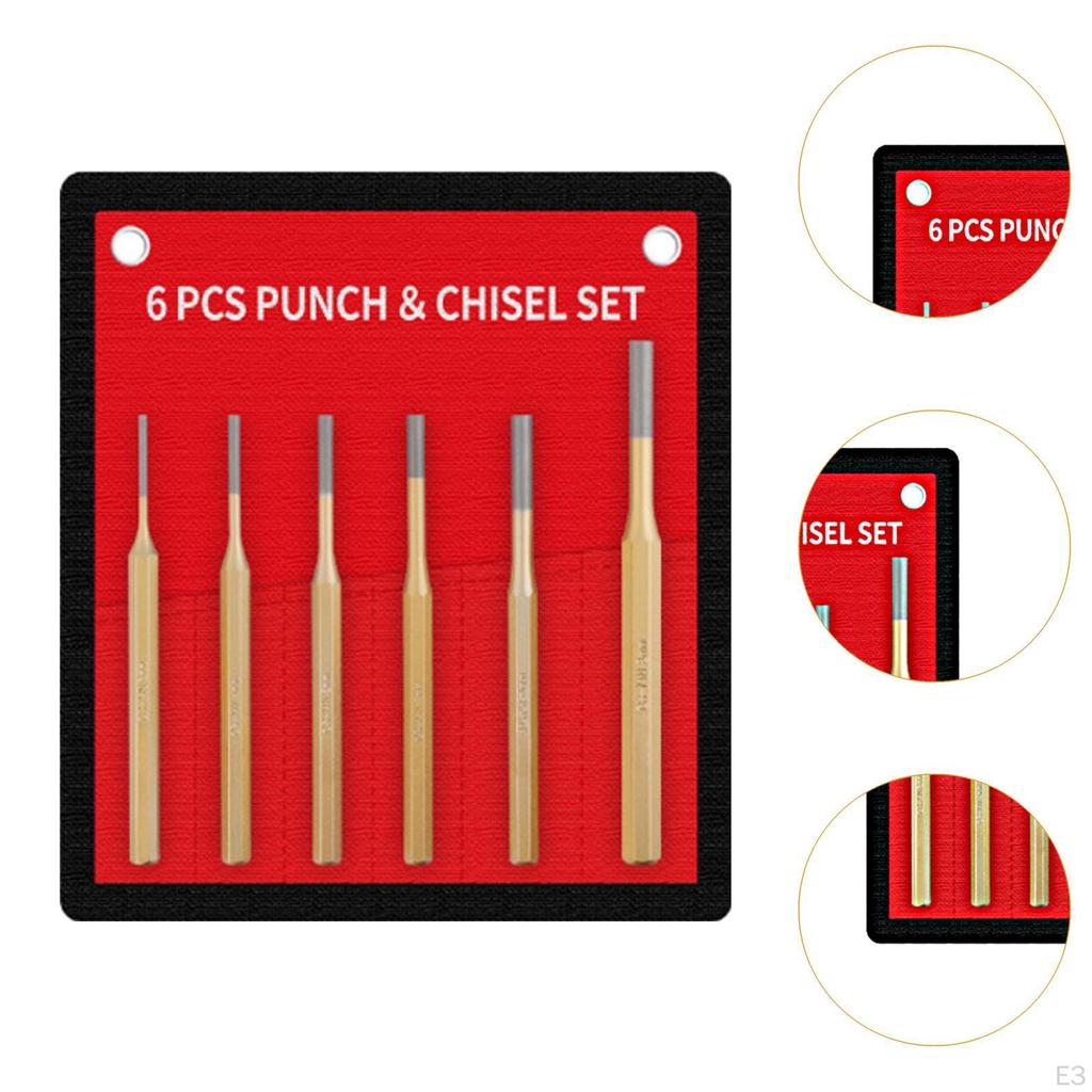 6 Stück Körner-Set Zentrierstift und Werkzeug Professionelles Maurer-Set für Zimmerleute Heimwerker