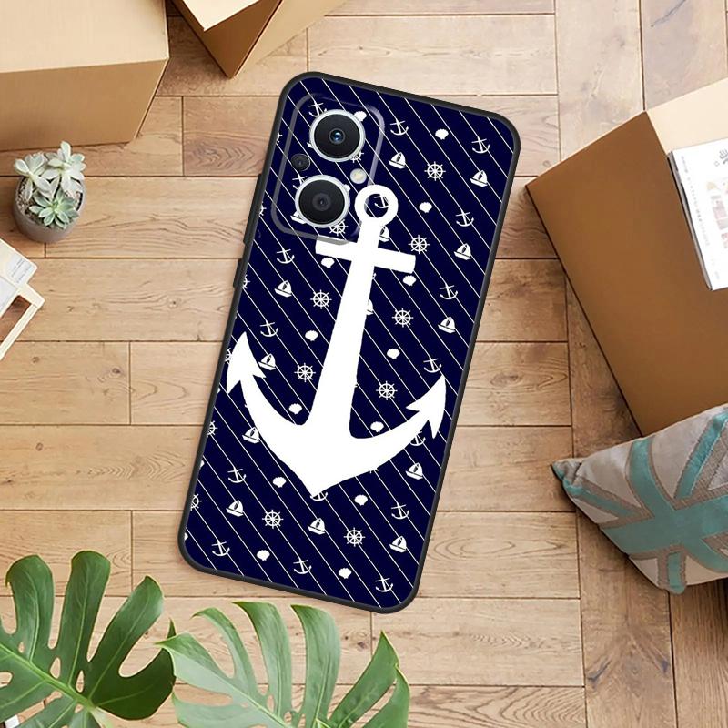 

Stripes Anchor Boat Ship Wheel Case For OPPO Reno 13F 14F 12F 10 11 12 13 14 Pro 7 8 Lite OPPO Find X6 X5 X8 X9 Pro Cover OPPO Reno8 Lite