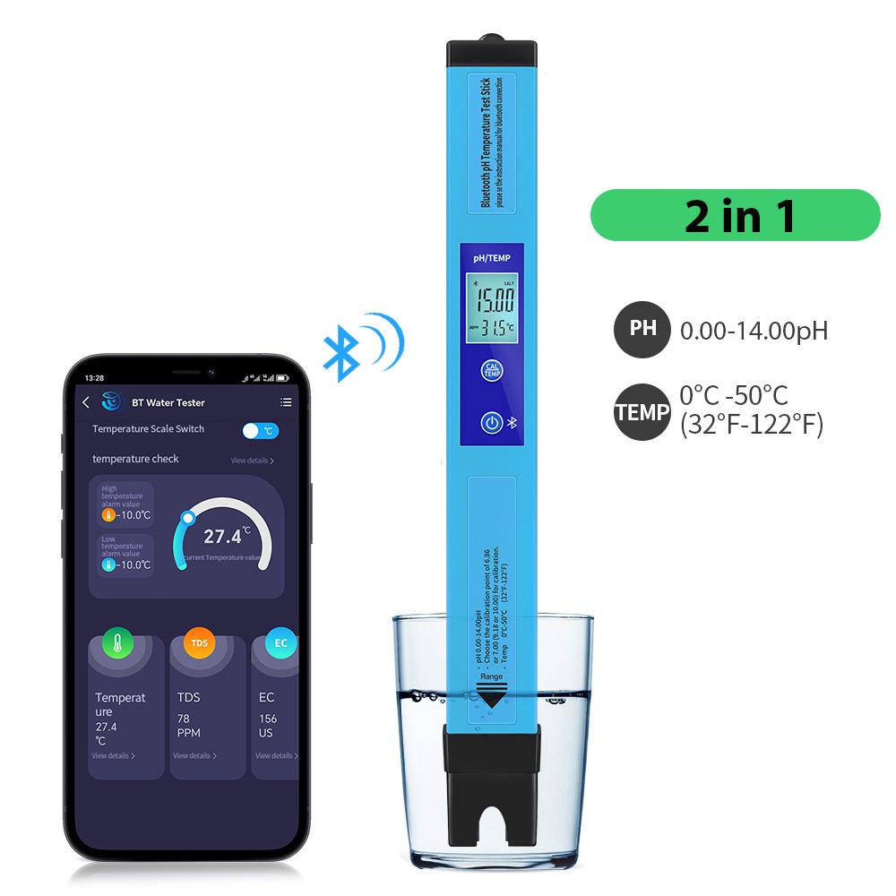 2/5 In 1 Bluetooth PH Meter TDS EC Salinity SG Temperature PH Tester Digital Water Quality Monitor for Aquarium Pool Laboratory